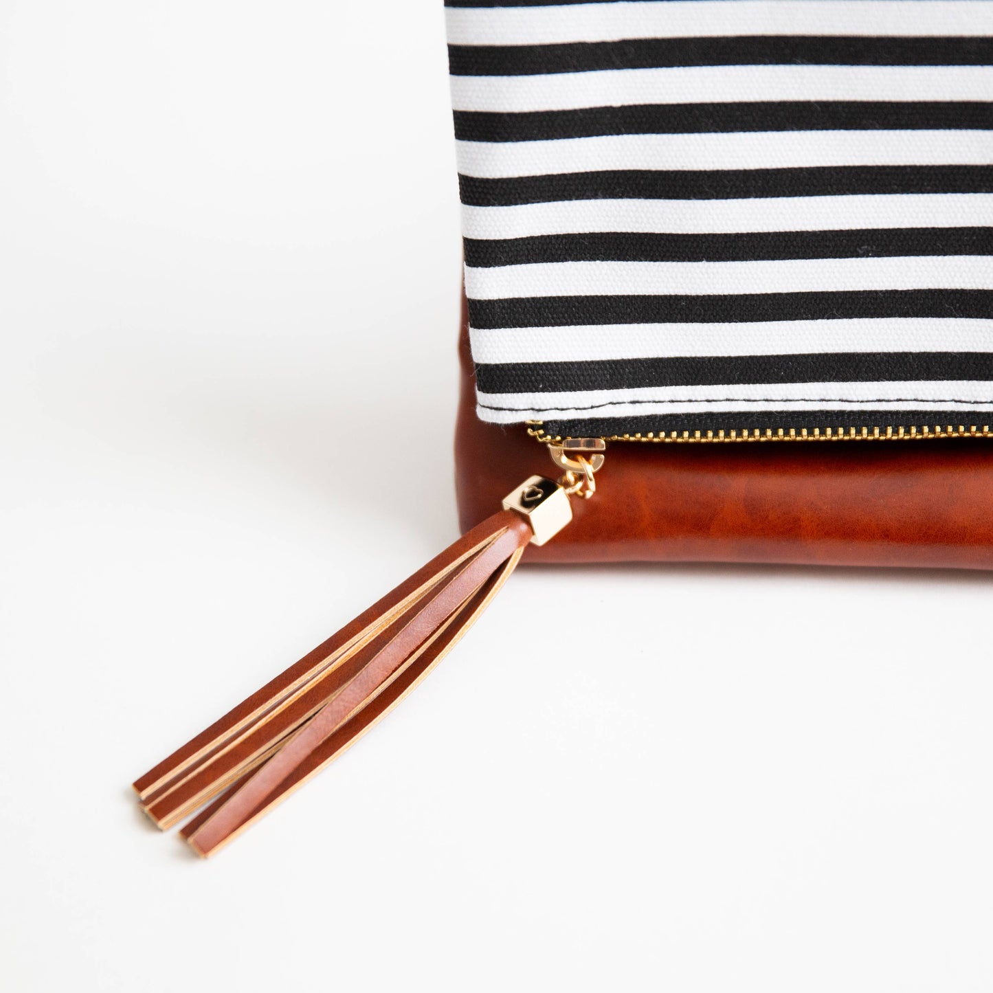 FoldOver Clutch Classic Black/White stripe