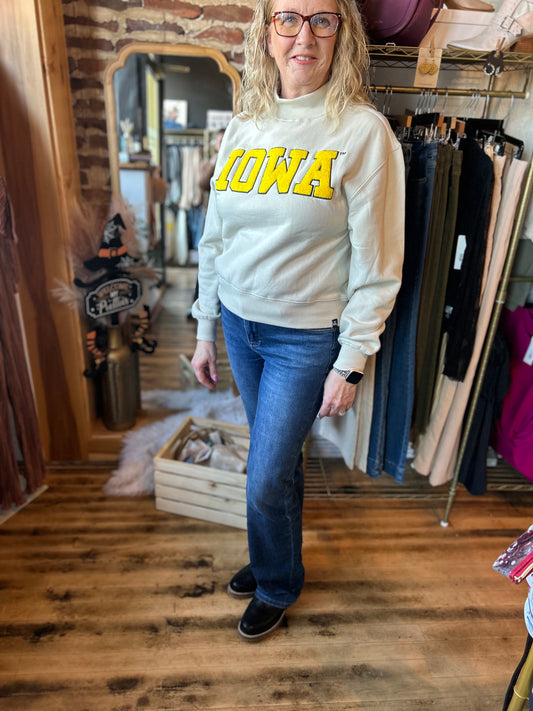 Risen High Rise Long Straight Jeans