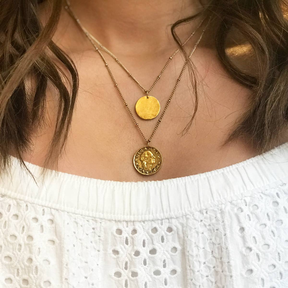Layered Vintage Coin Necklace