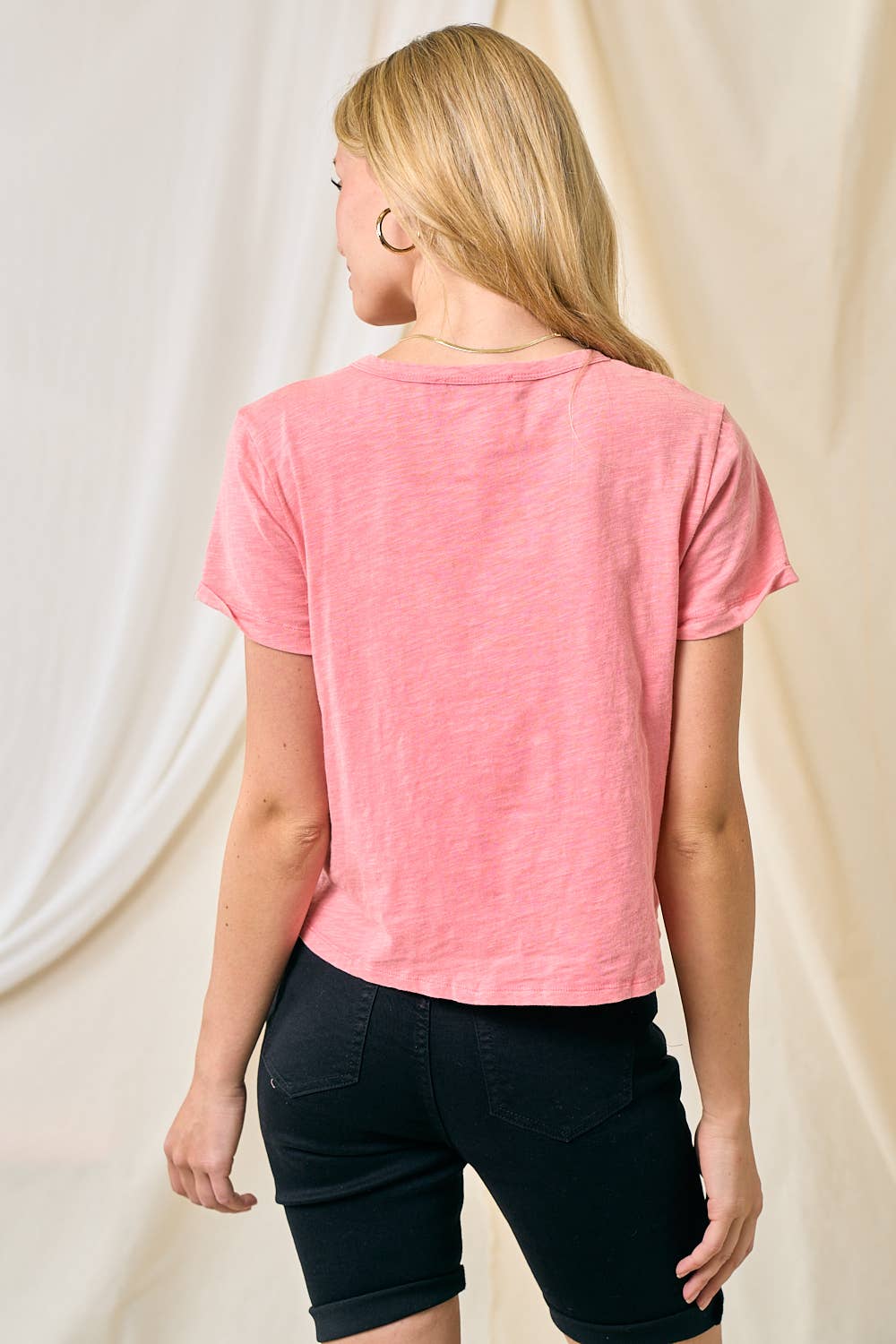 Washed Waist Ruched Tee