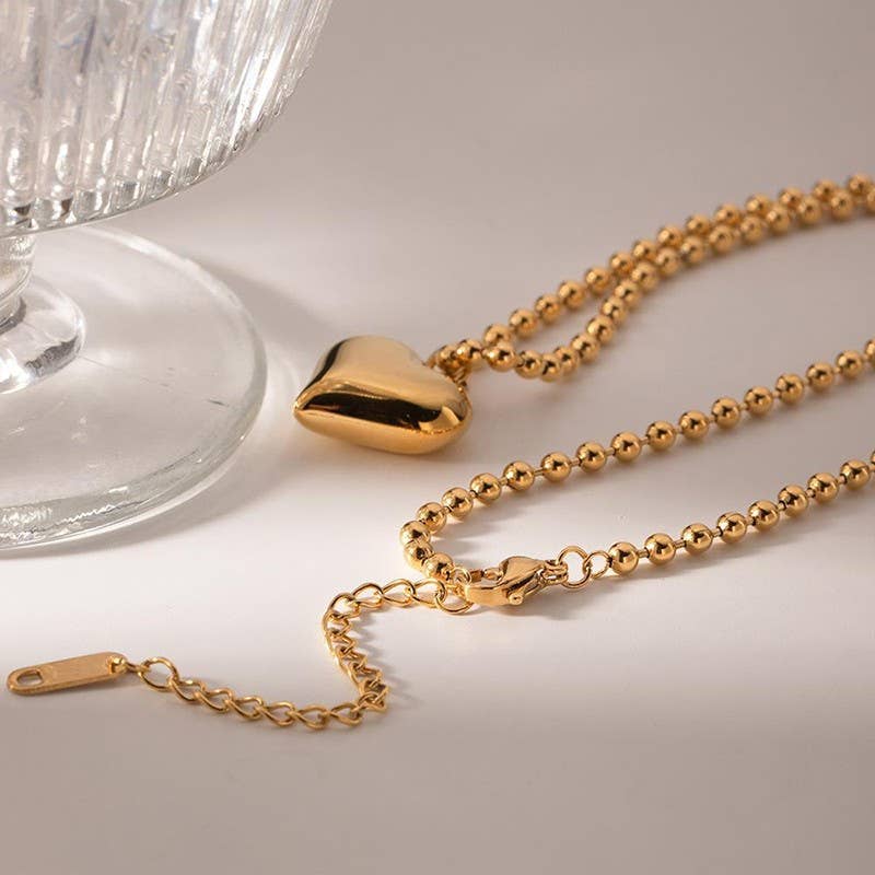 18K STAINLESS STEEL TARNISH FREE HEART NECKLACE