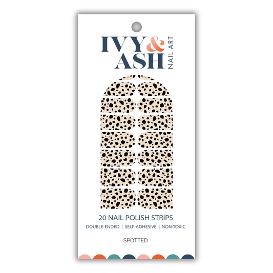 Ivy & Ash - Spotted | Classic Black & Ivory Dalmatian Print Nail Wrap