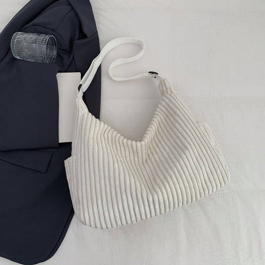 Corduroy casual Quilted Shoulder Tote Bag