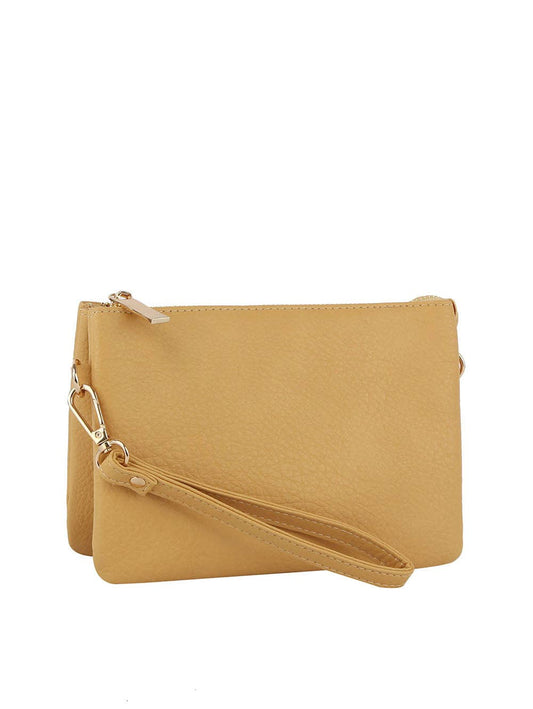 Convertible clutch crossbody wristlet