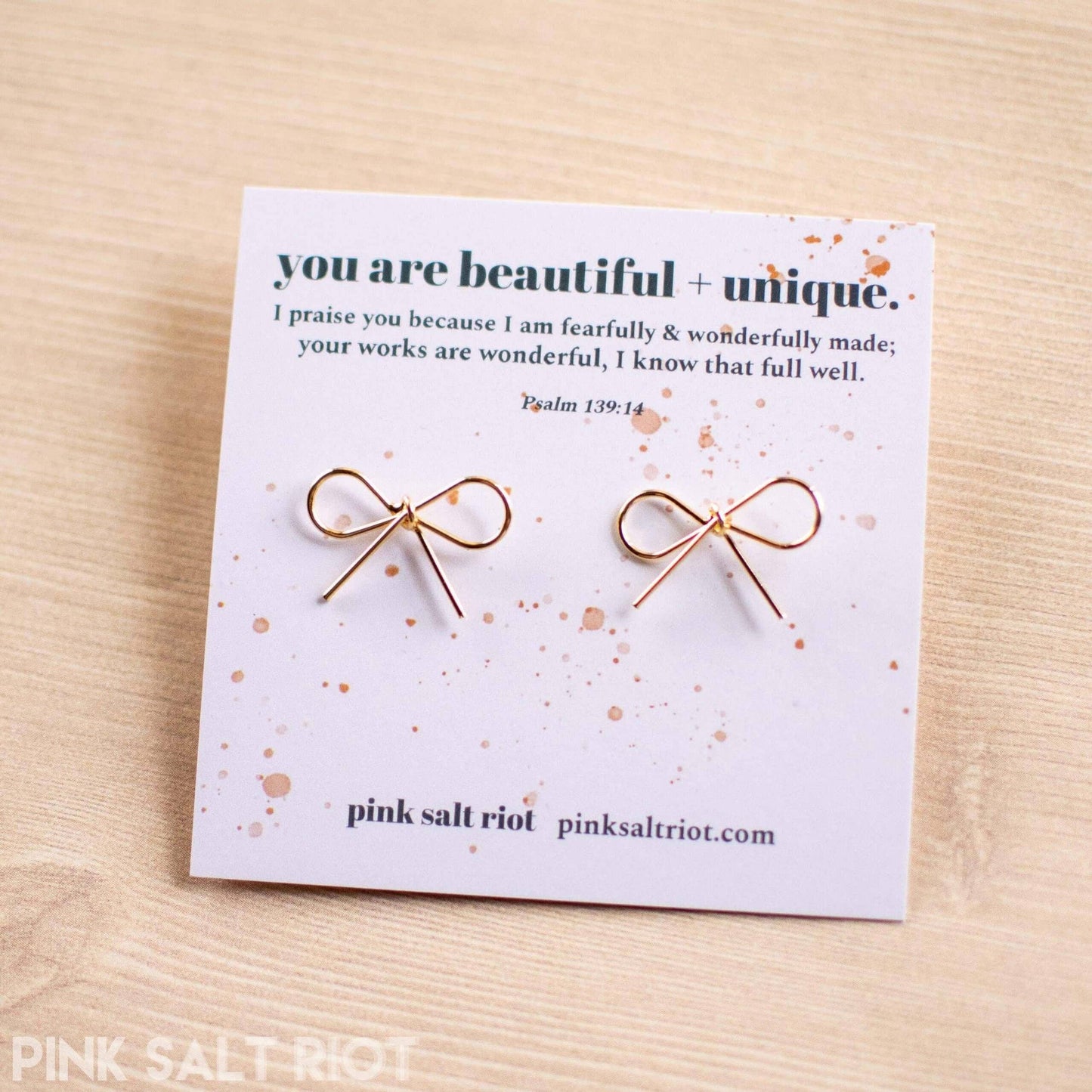 Pink Salt Riot - Beautiful + Unique Bow Stud Earrings