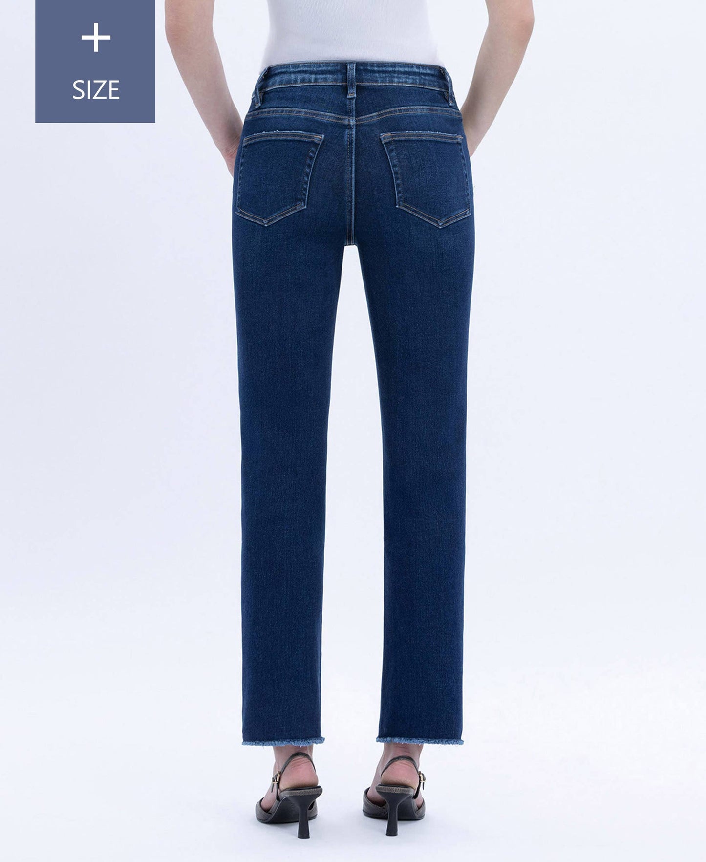 PLUS SIZE SUPER HIGH RISE SLIM STRAIGHT JEANS