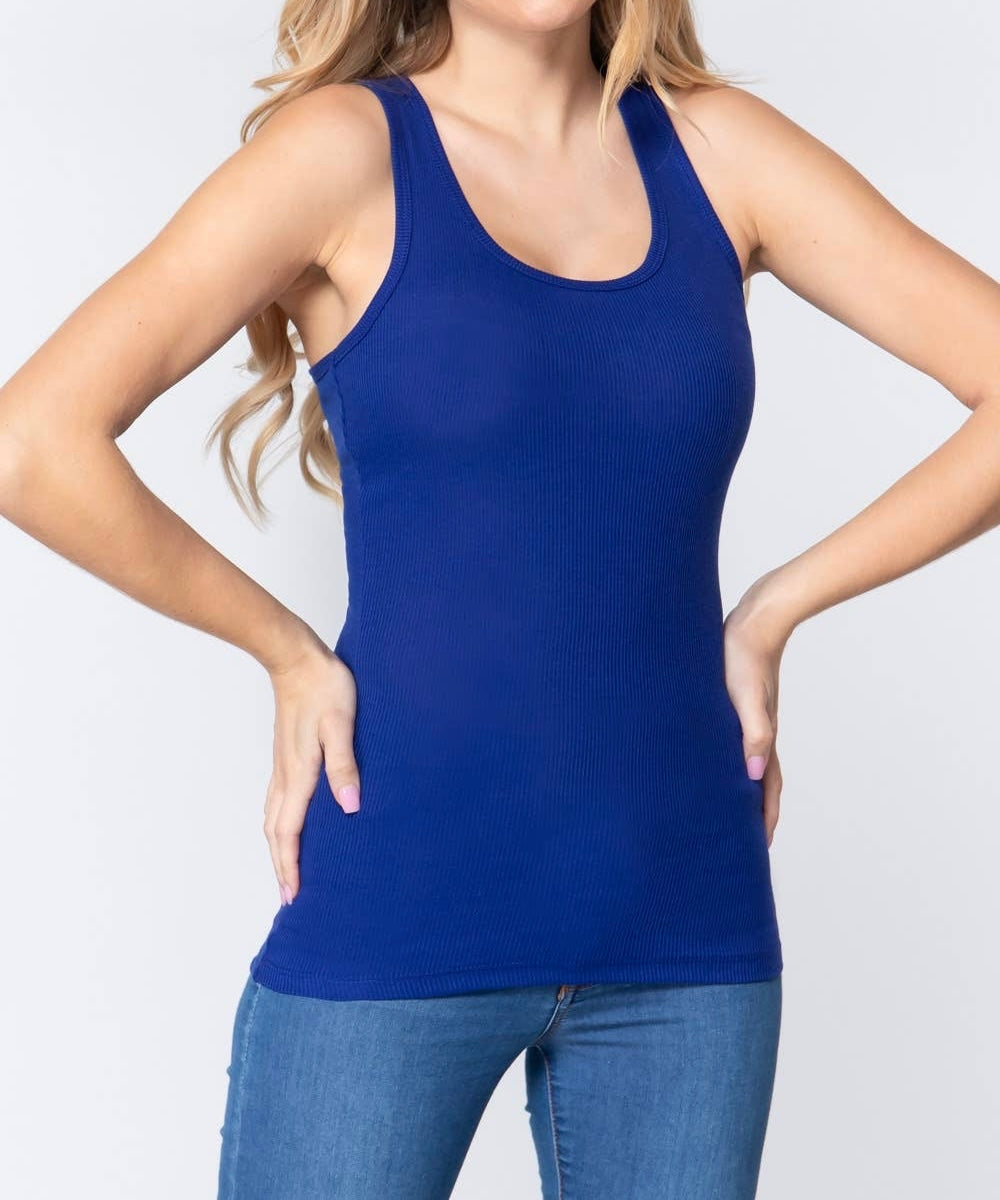 Racerback Rib Knit Tank Top