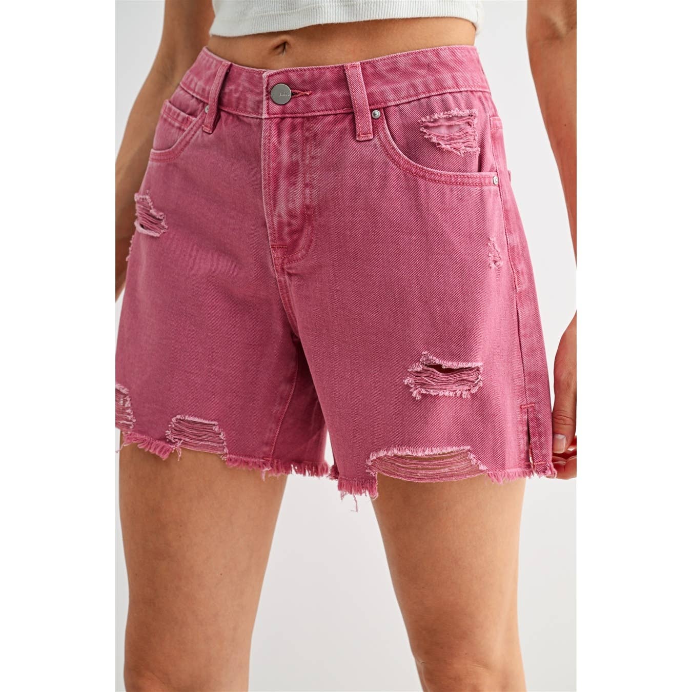 Mica Denim - RIGID BOYFRIEND MIDI SHORTS