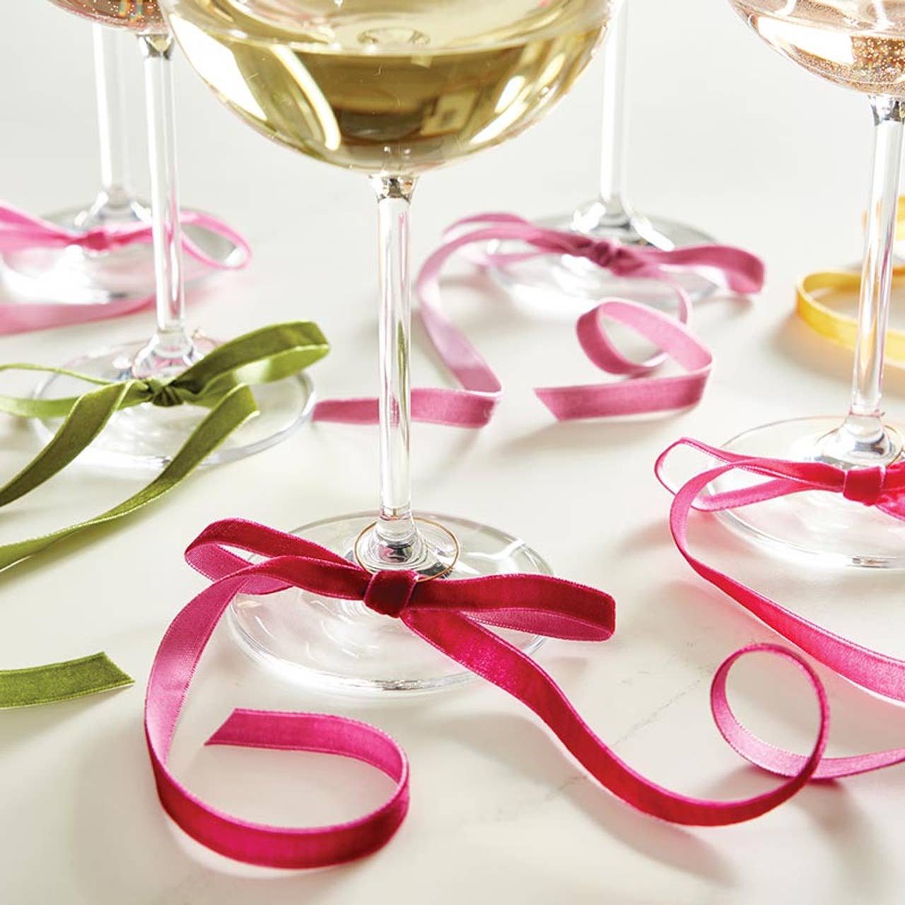 Velvet Bow Wine Charms