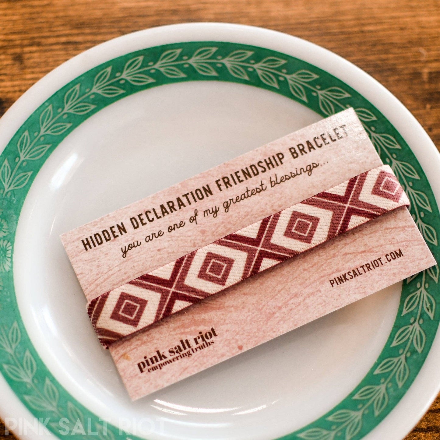 Pink Salt Riot - Elastic Friendship Bracelet - Dearest Friend + Greatest Blessing