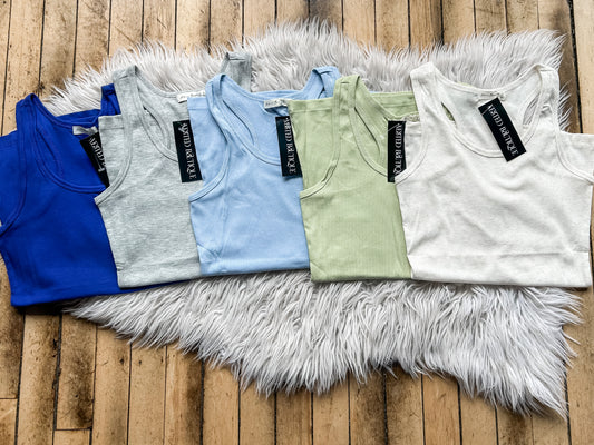 Racerback Rib Knit Tank Top