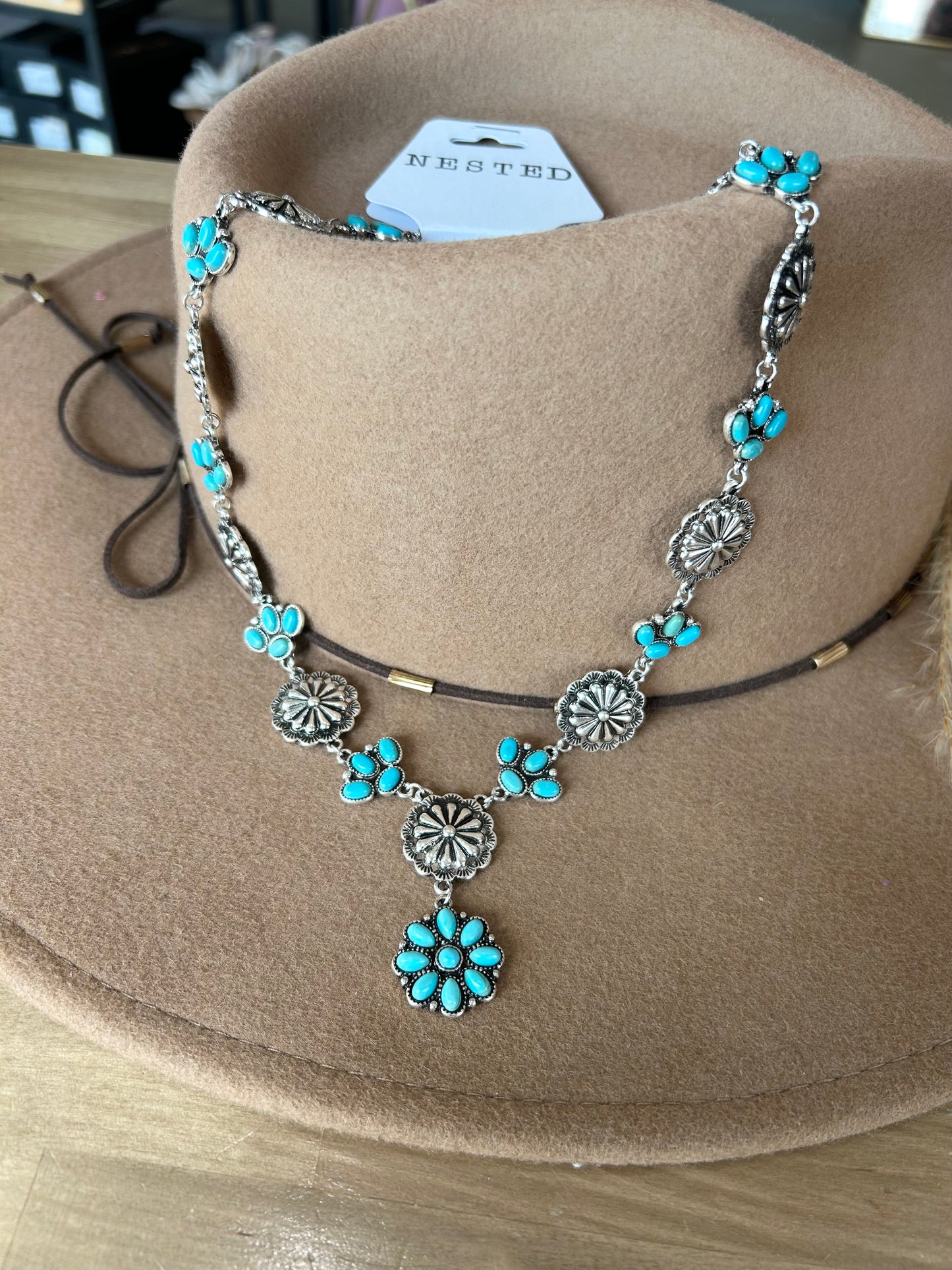 Western Concho Squash Blossom Necklace