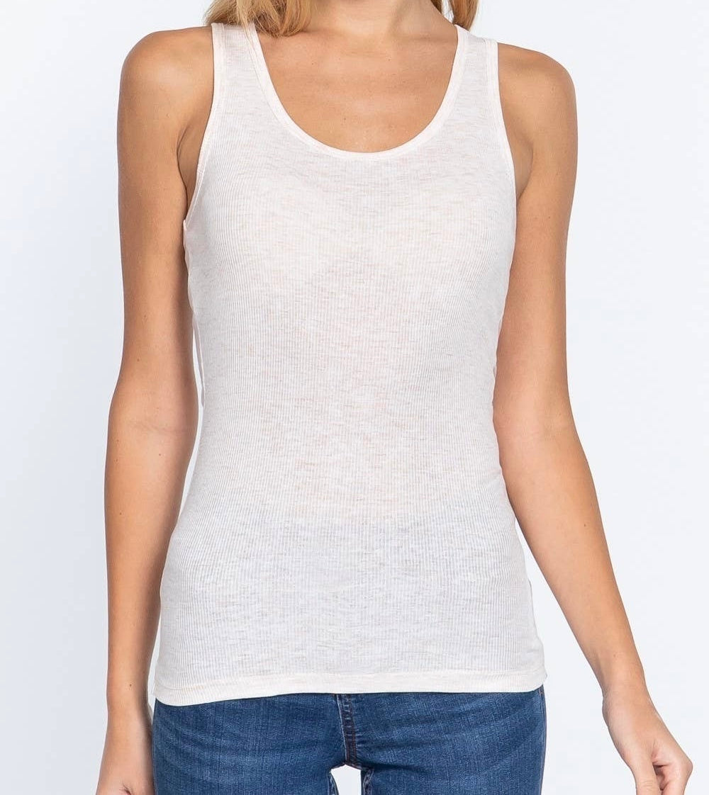 Racerback Rib Knit Tank Top