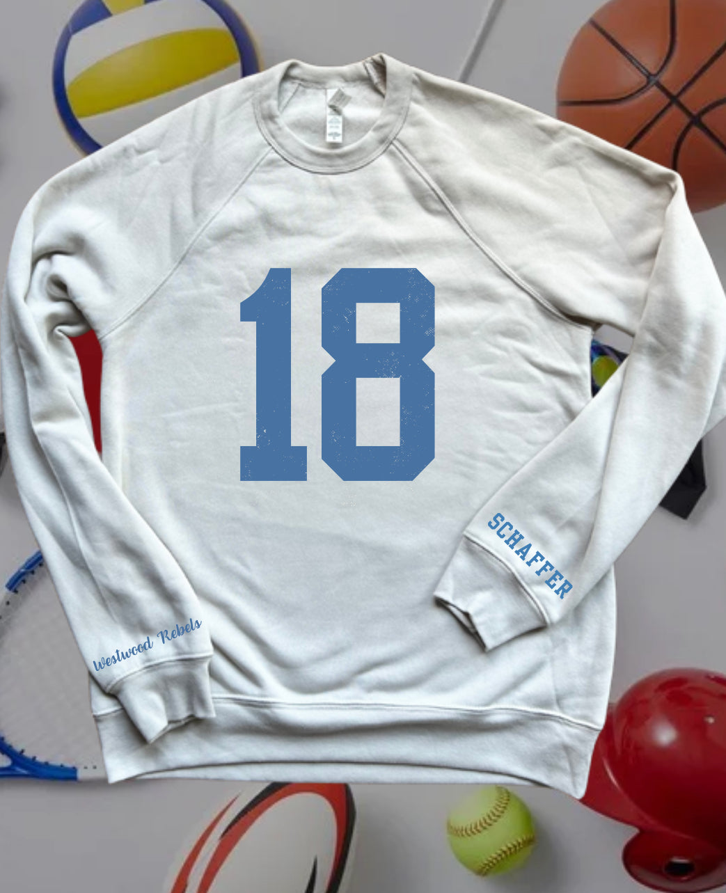 Custom Athlete Number Crewneck