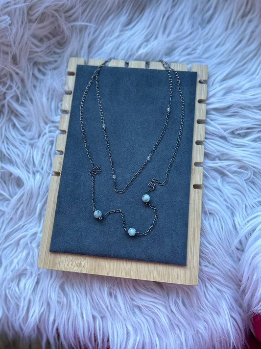 Double Strand Moonstone Necklace