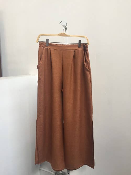 SIDE SLIT WIDE LEG PANT