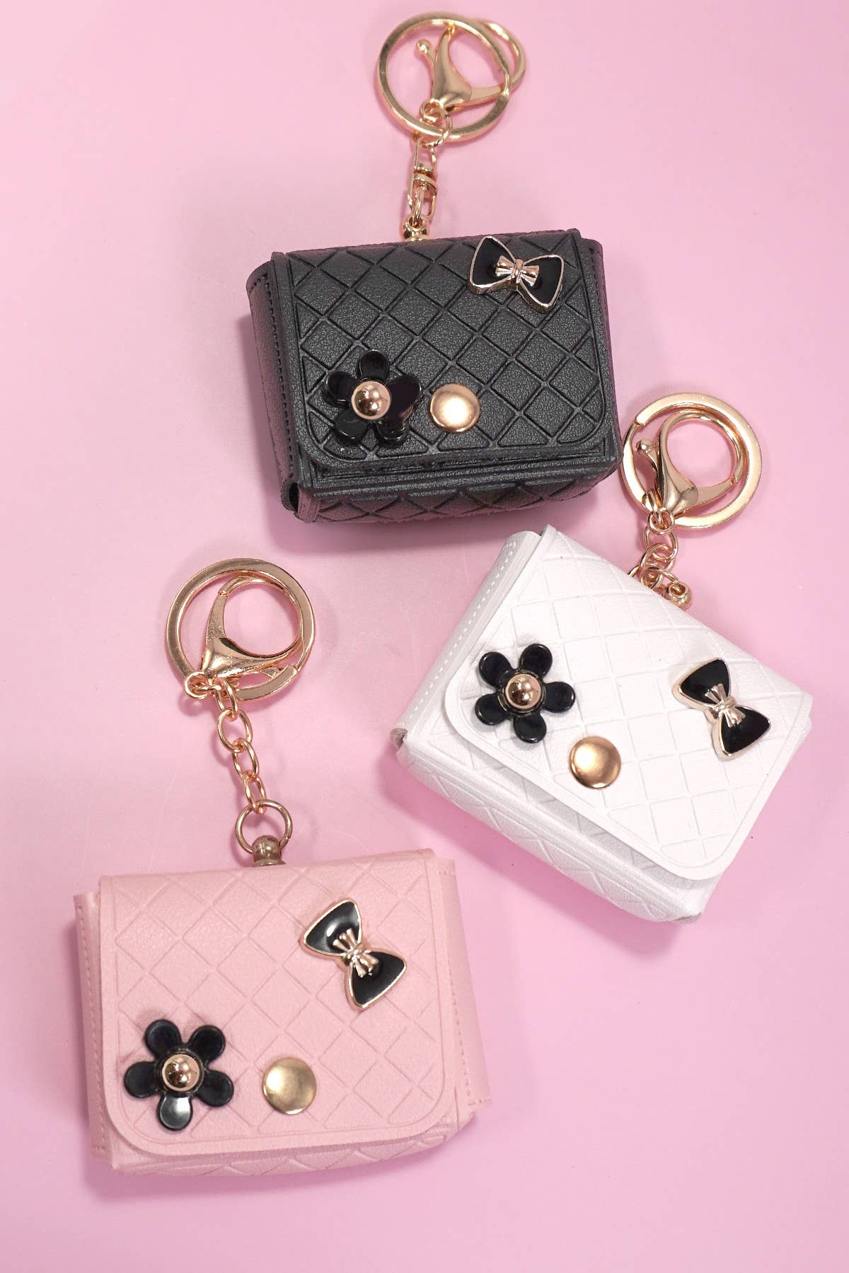 MINI DESIGNER BAG BOW FLOWER KEYCHAINS BAG CHARM