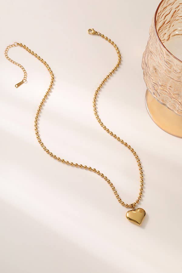 18K STAINLESS STEEL TARNISH FREE HEART NECKLACE