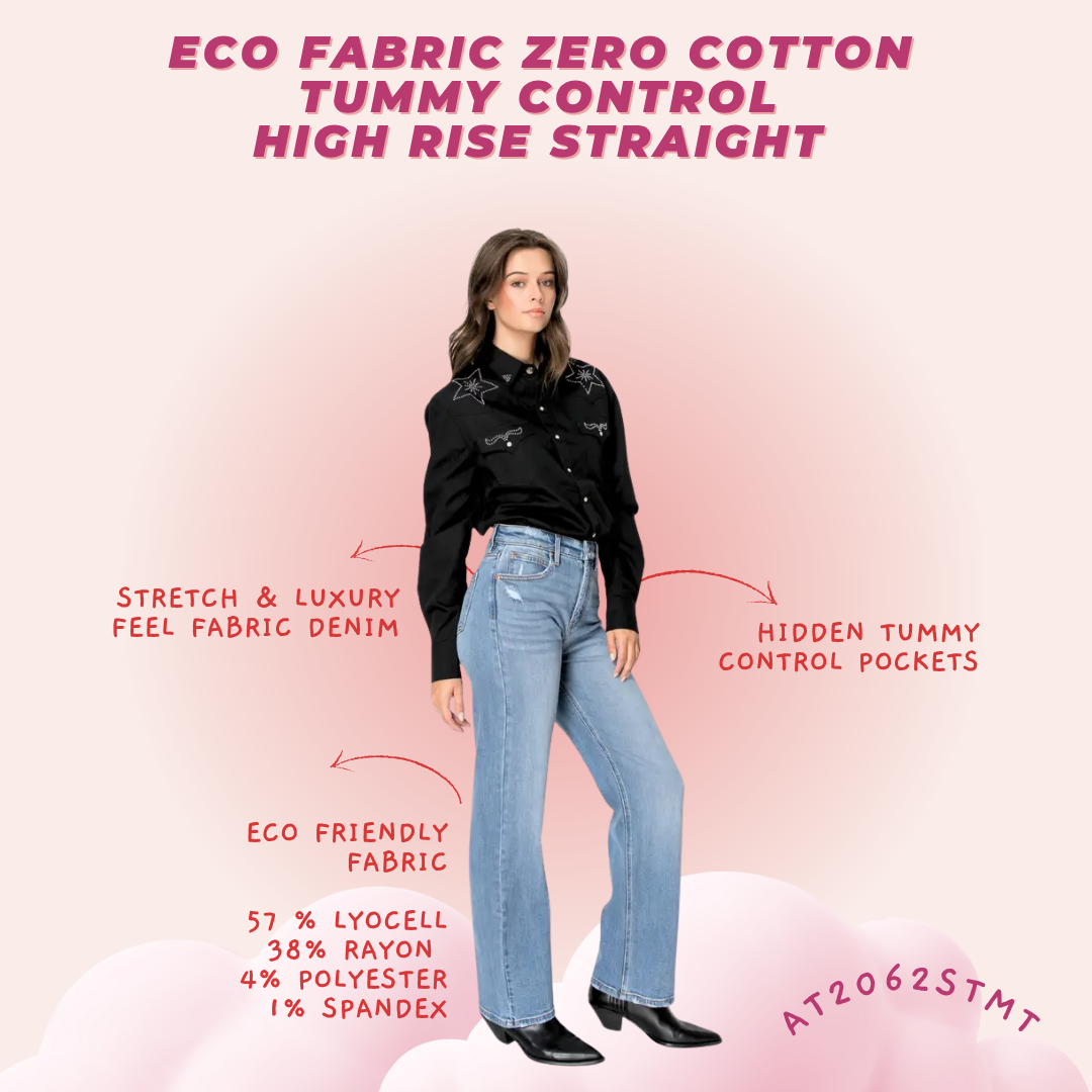 TUMMY CONTROL HIGH RISE STRAIGHT JEANS