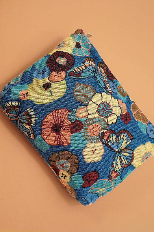 TRAVEL FLORAL COSMETIC MAKEUP POUCH