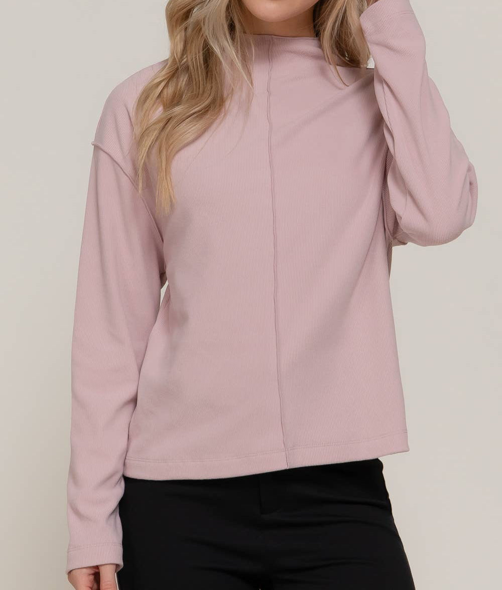 Seam Detail Brushed Rib Top