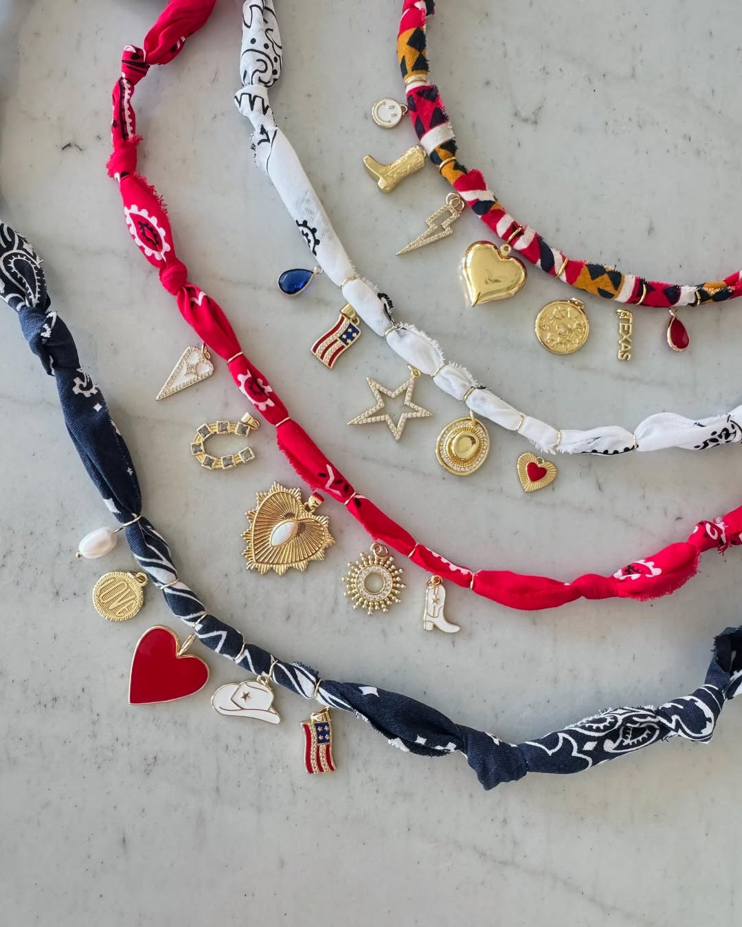 DIY Bandana Patriotic Charm Jewelry