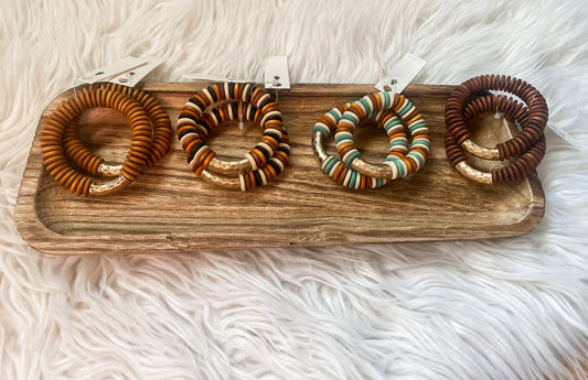 Urbanista-Wooden Disc Stretch Bracelet