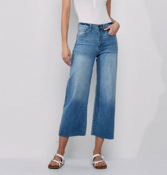 Sneak Peek-High Rise Cropped Wide Leg Jeans