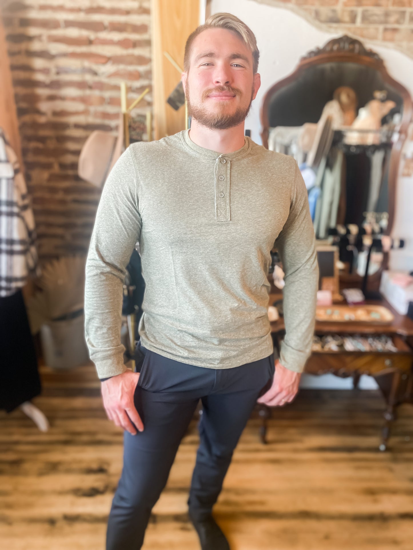 Long Sleeve Henley T-Shirt