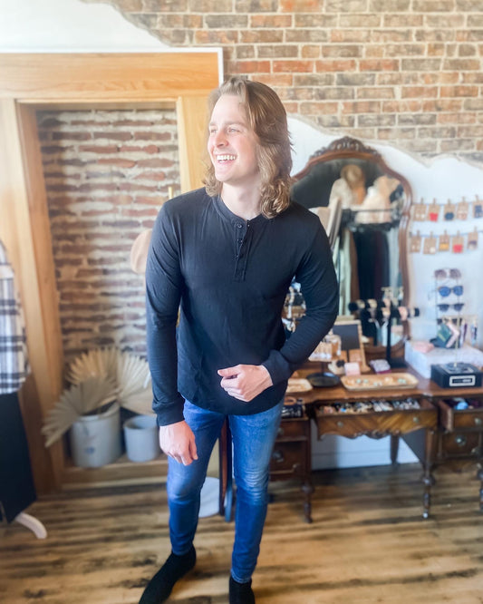 Long Sleeve Henley T-Shirt