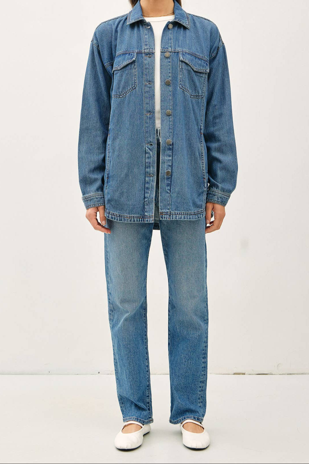 CLASSIC VINTAGE DENIM TENCEL SHACKET