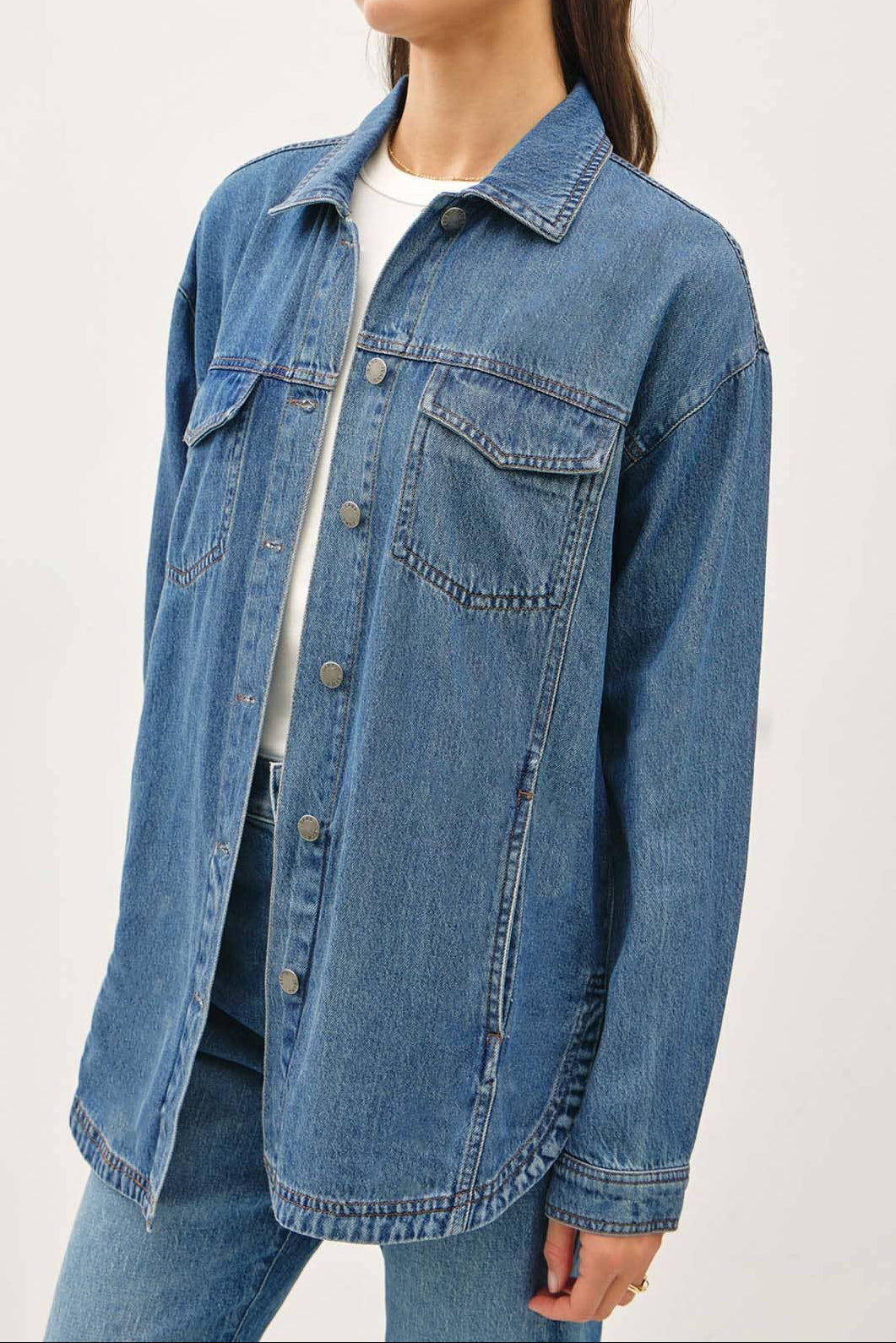 CLASSIC VINTAGE DENIM TENCEL SHACKET