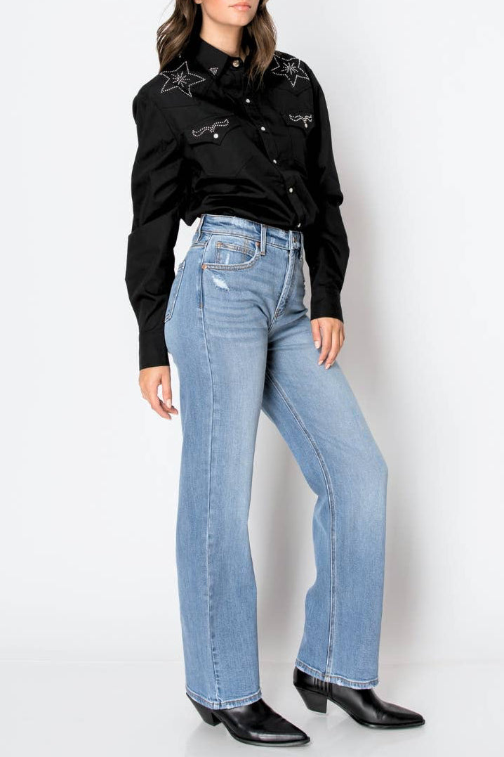 TUMMY CONTROL HIGH RISE STRAIGHT JEANS