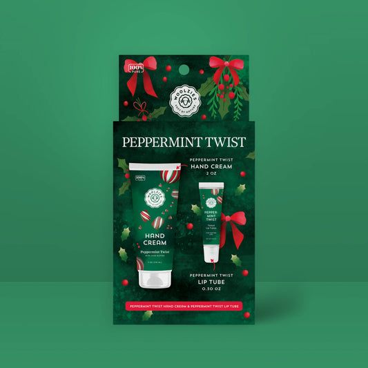 Woolzies - Peppermint Twist Hand Cream & Lip Mask Duo – Holiday Set