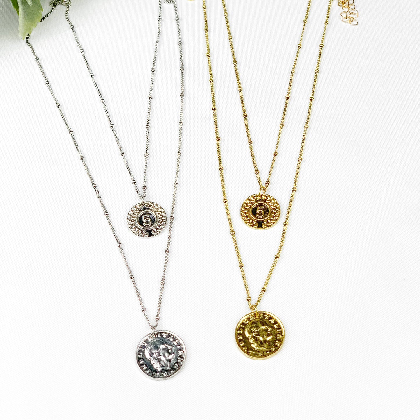 Layered Vintage Coin Necklace