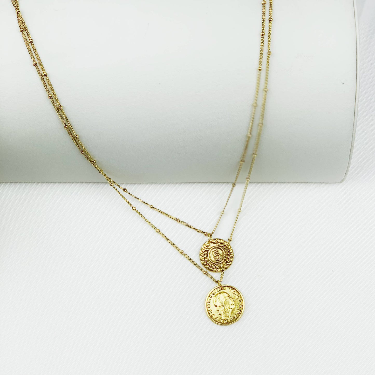 Layered Vintage Coin Necklace