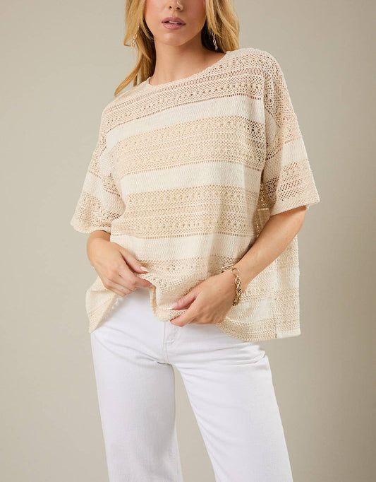 CROCHET KNIT CAMI INSERTED TOP