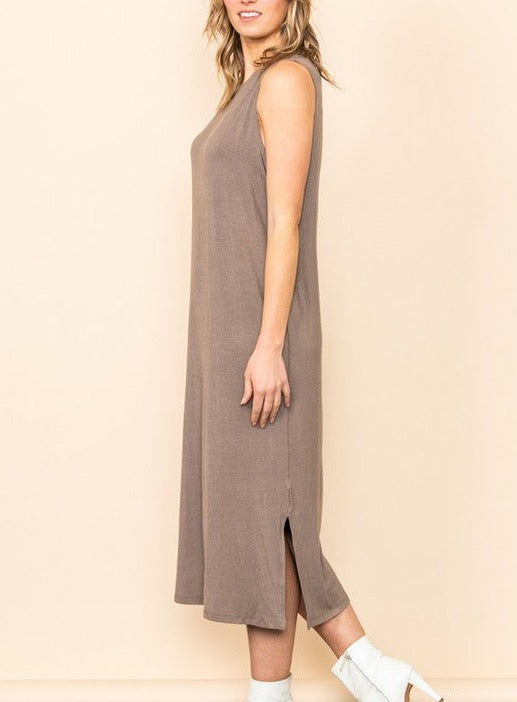 Side Slit Knit Maxi Dress