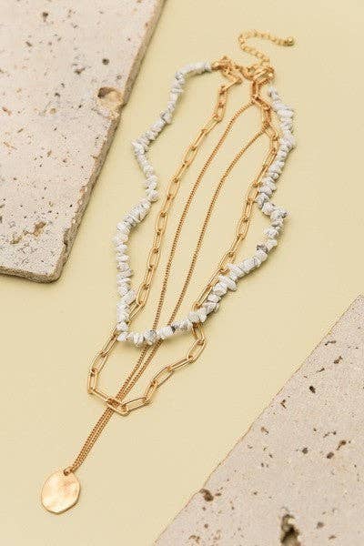 NATURAL STONE LAYER NECKLACE |