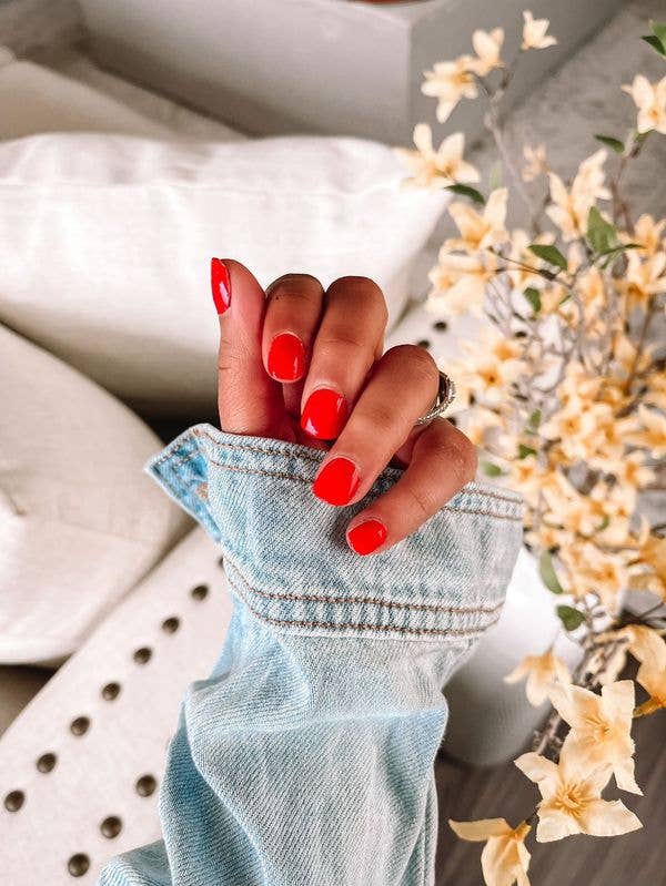 Ivy & Ash - Sweet & Spicy | Firey Red Solid Color Nail Polish Sticker