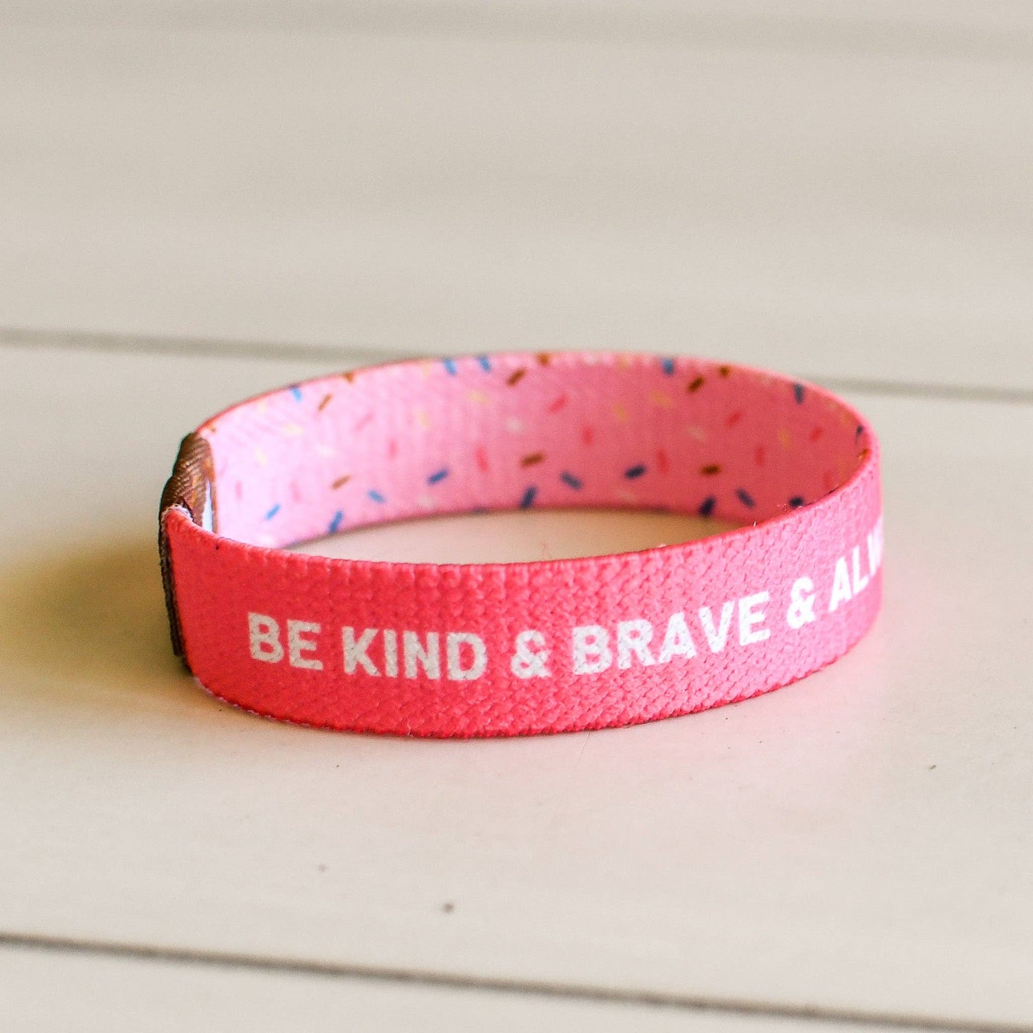 Pink Salt Riot - Kind and Brave Sprinkles Girls Elastic Bracelet