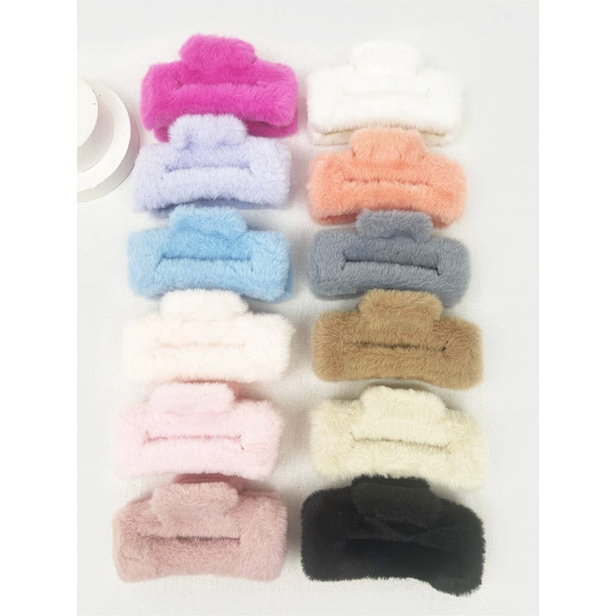 Large Rectangle Plush Hair Clip