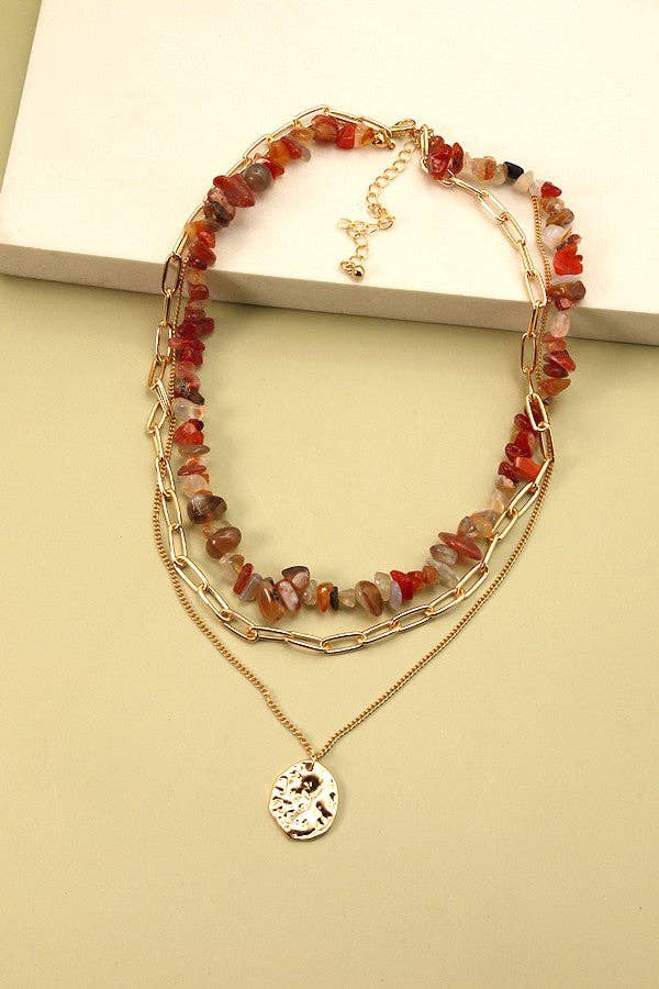 NATURAL STONE LAYER NECKLACE |