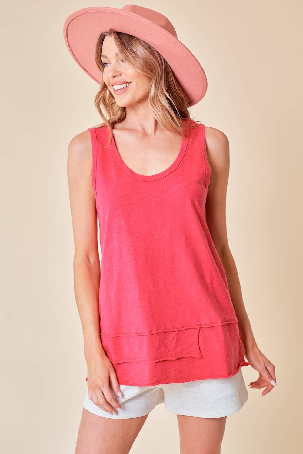 Scoop Neck Enzyme Washed Tank