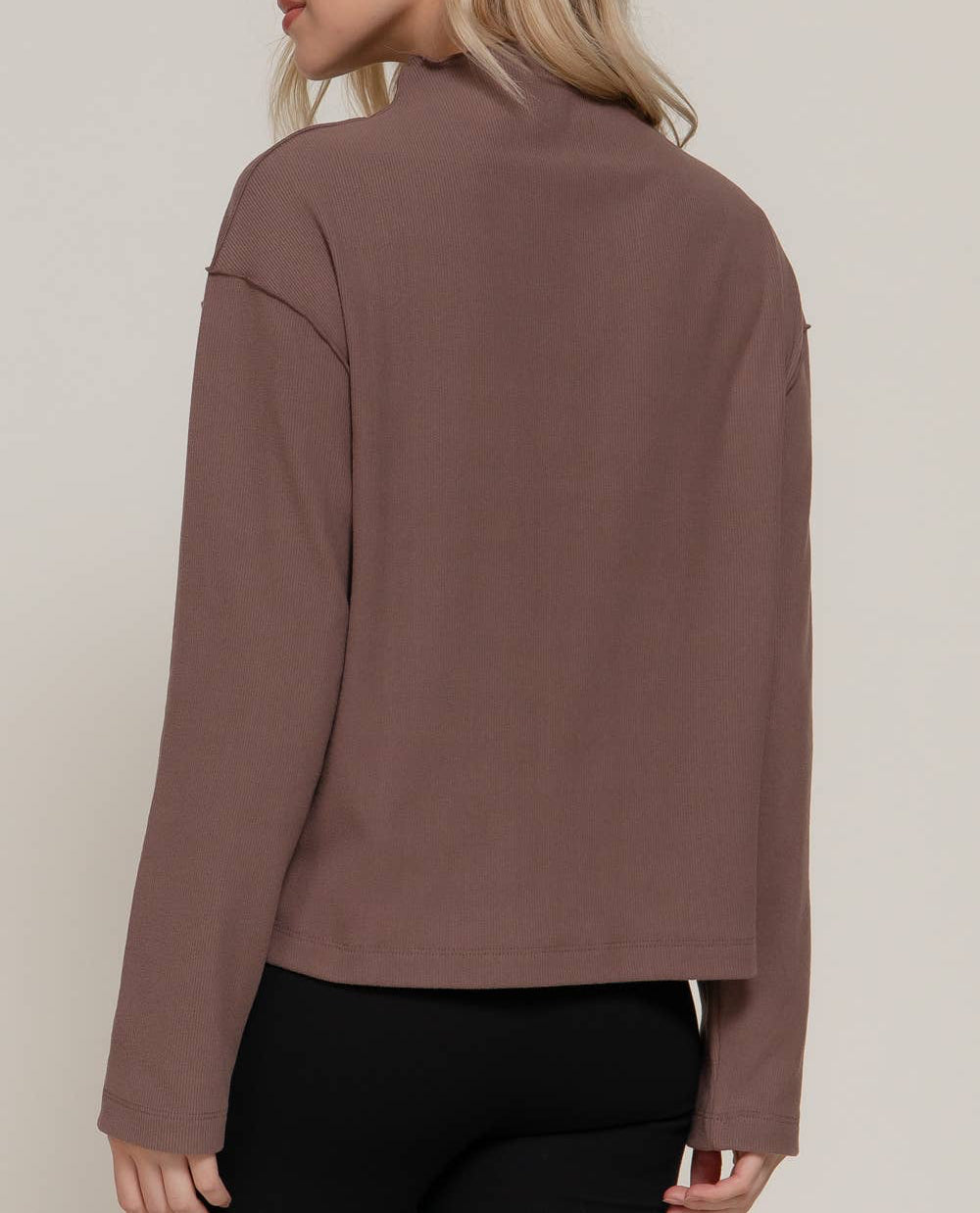 Seam Detail Brushed Rib Top