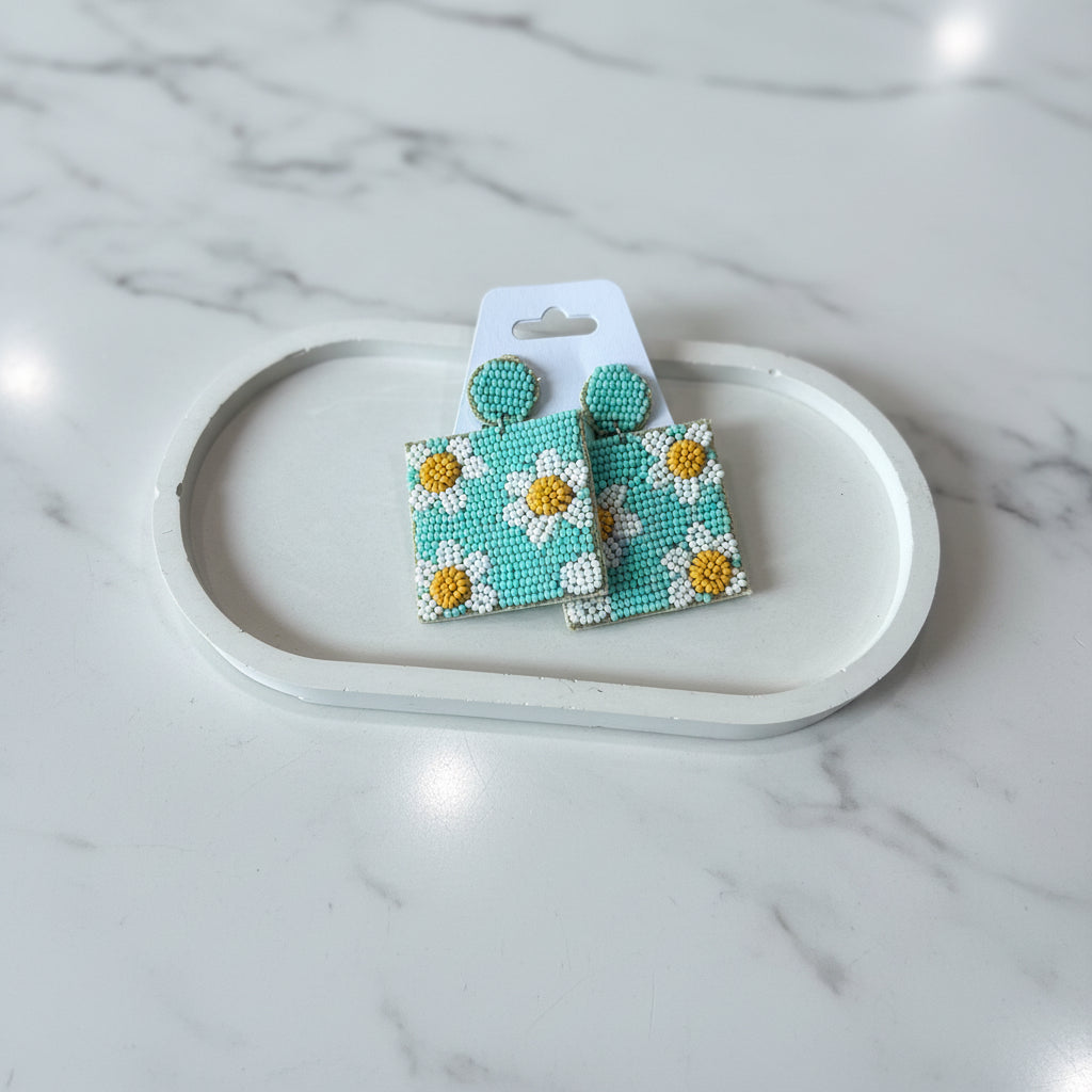 Beaded Floral Earrings