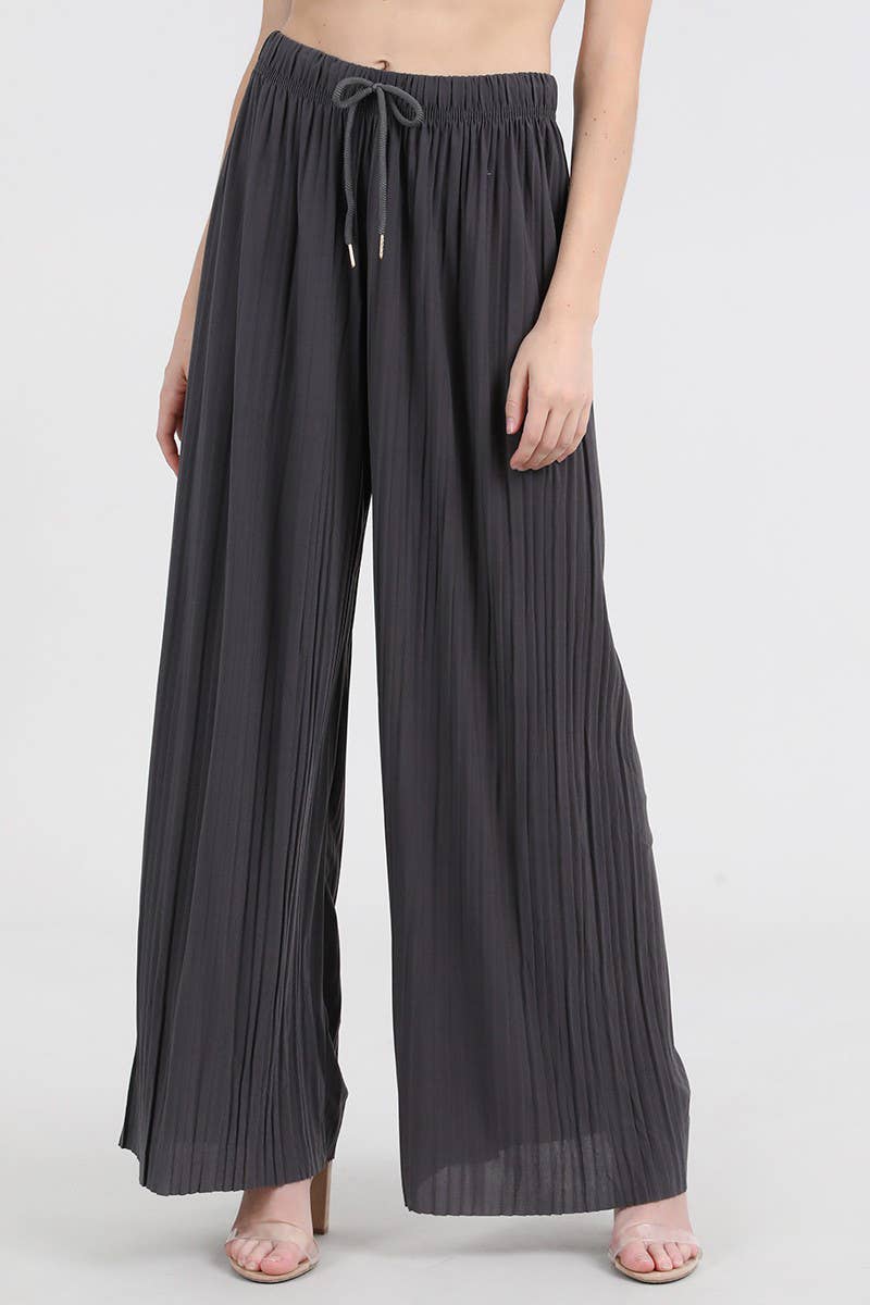 Pleated Wide Leg Palazzo Pants