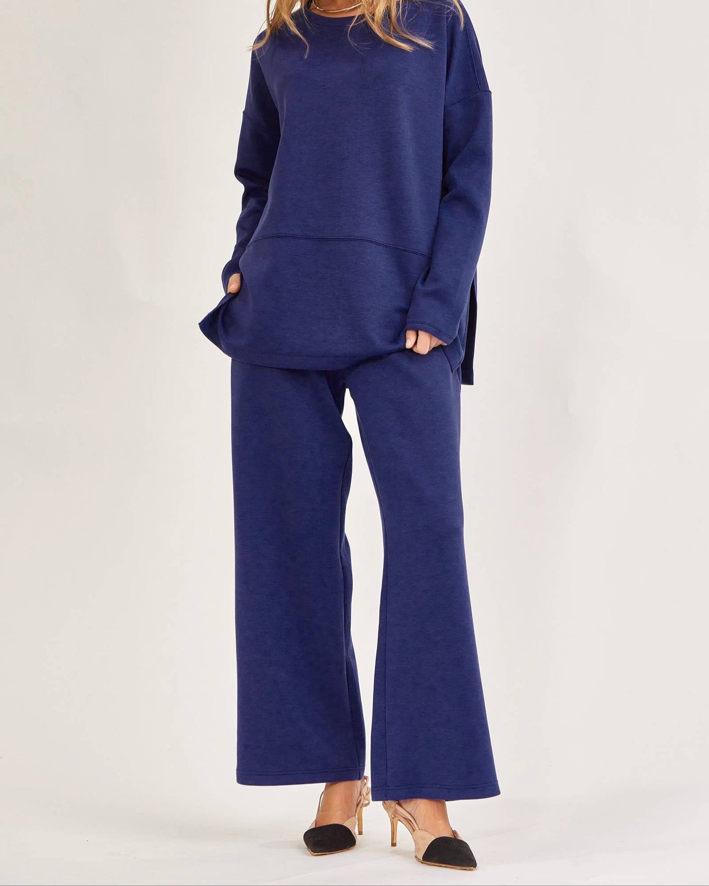 Tunic Top + Straight Pants Travel Modal Set