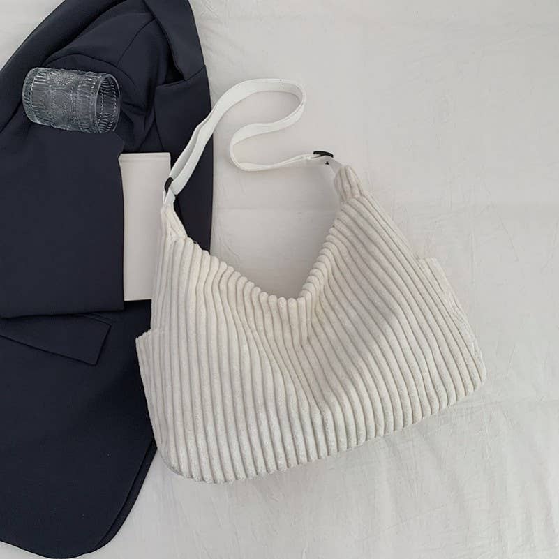 Corduroy casual Quilted Shoulder Tote Bag