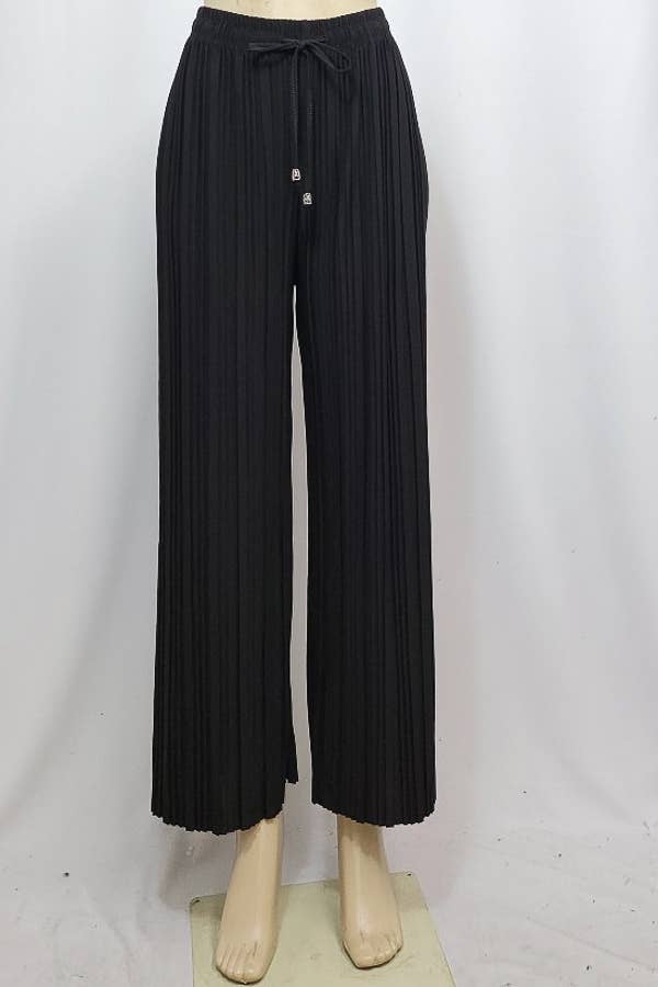 Pleated Wide Leg Palazzo Pants